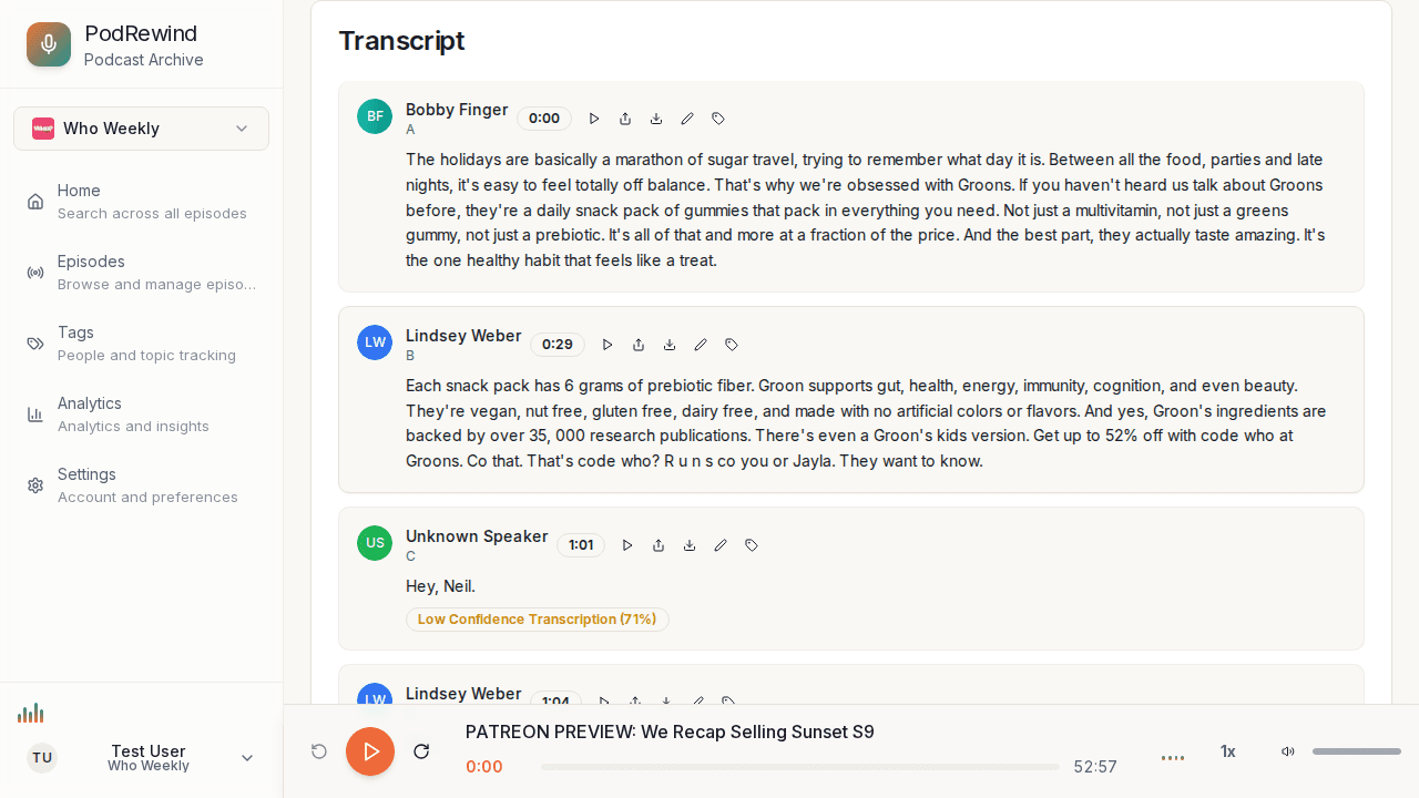 Transcript viewer